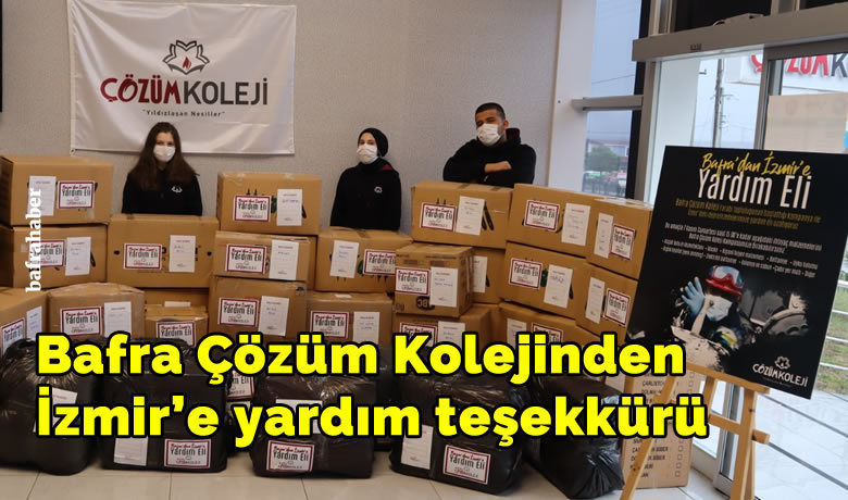 Bafra Cozum Kolejinden Izmir E Yardim Tesekkuru