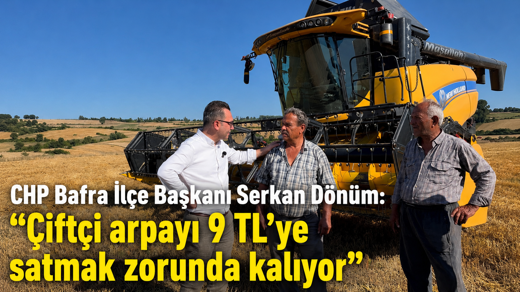 CHP Bafra İlçe Başkanı Serkan Dönüm:“çiftçi Arpayı 9 Tl’ye Satmak Zorunda Kalıyor” - CHP Bafra İlçe Başkanı Serkan Dönüm, arpa fiyatları ve üreticinin yaşadığı ekonomik sıkıntılara ilişkin yazılı bir basın açıklaması yaptı.